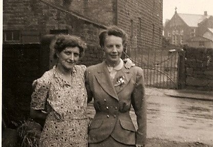 In the Blacksmiths yard - Church School in background
